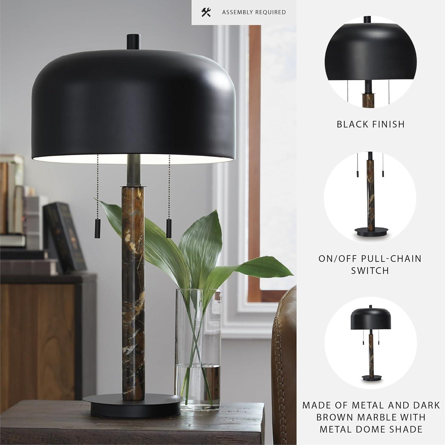 imageSignature Design by Ashley Wendfield Industrial Metal Floor Lamp with Dome Shade MetallicBrownBlack