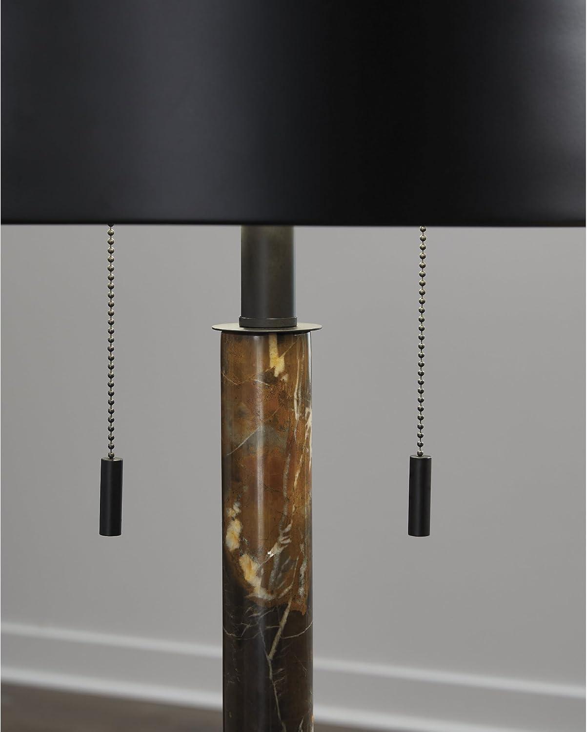 imageSignature Design by Ashley Wendfield Industrial Metal Floor Lamp with Dome Shade MetallicBrownBlack