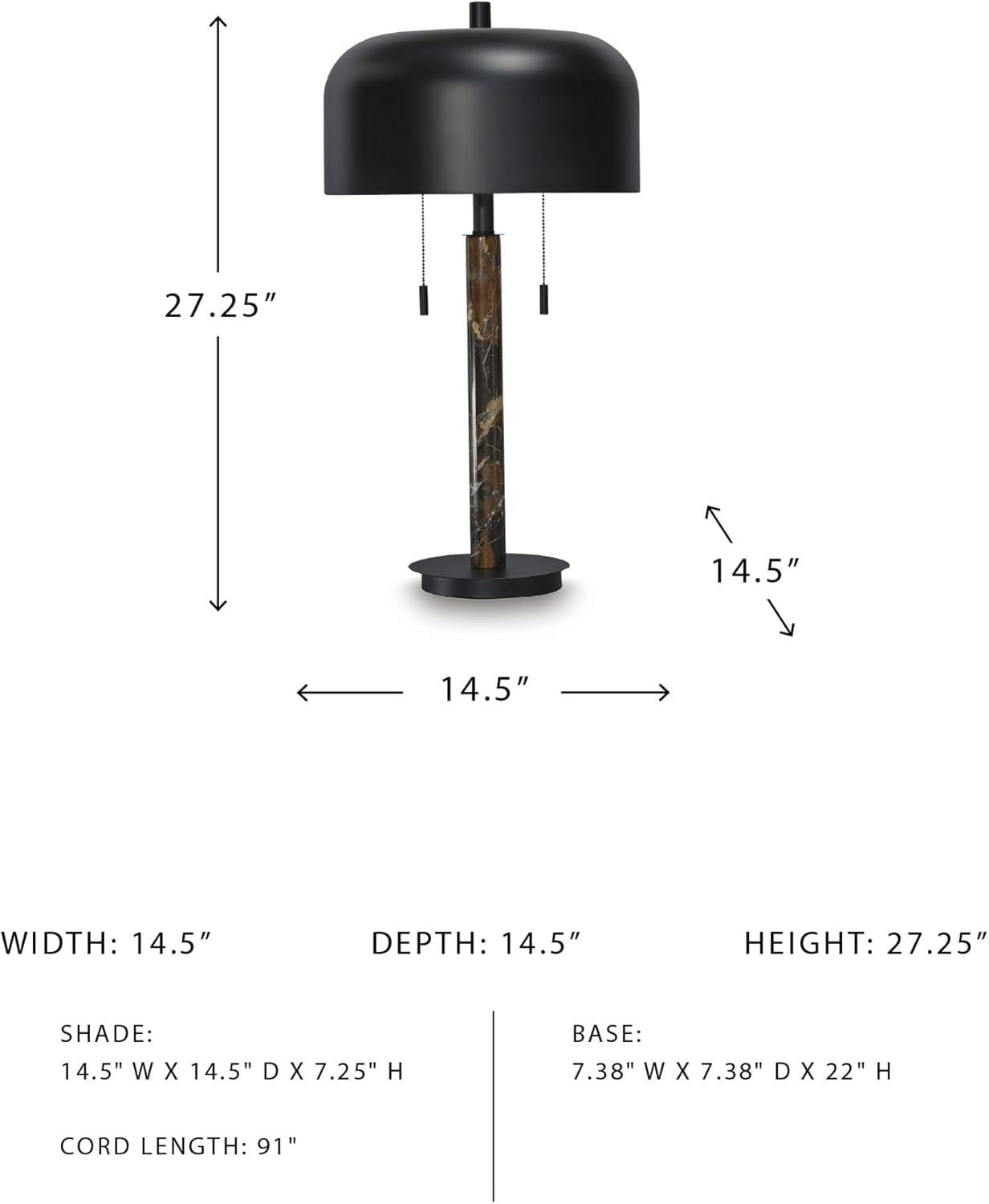 imageSignature Design by Ashley Wendfield Industrial Metal Floor Lamp with Dome Shade MetallicBrownBlack