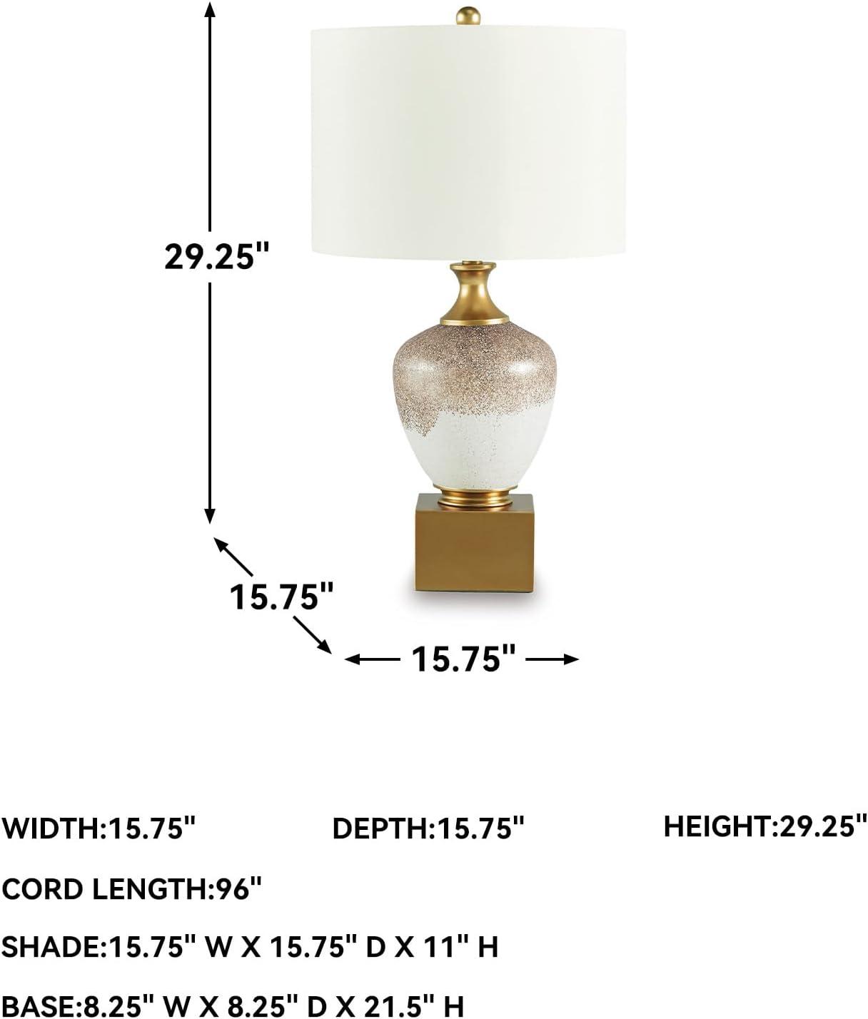 imageSignature Design by Ashley Wendfield Industrial Metal Floor Lamp with Dome Shade MetallicBrownWhiteGold