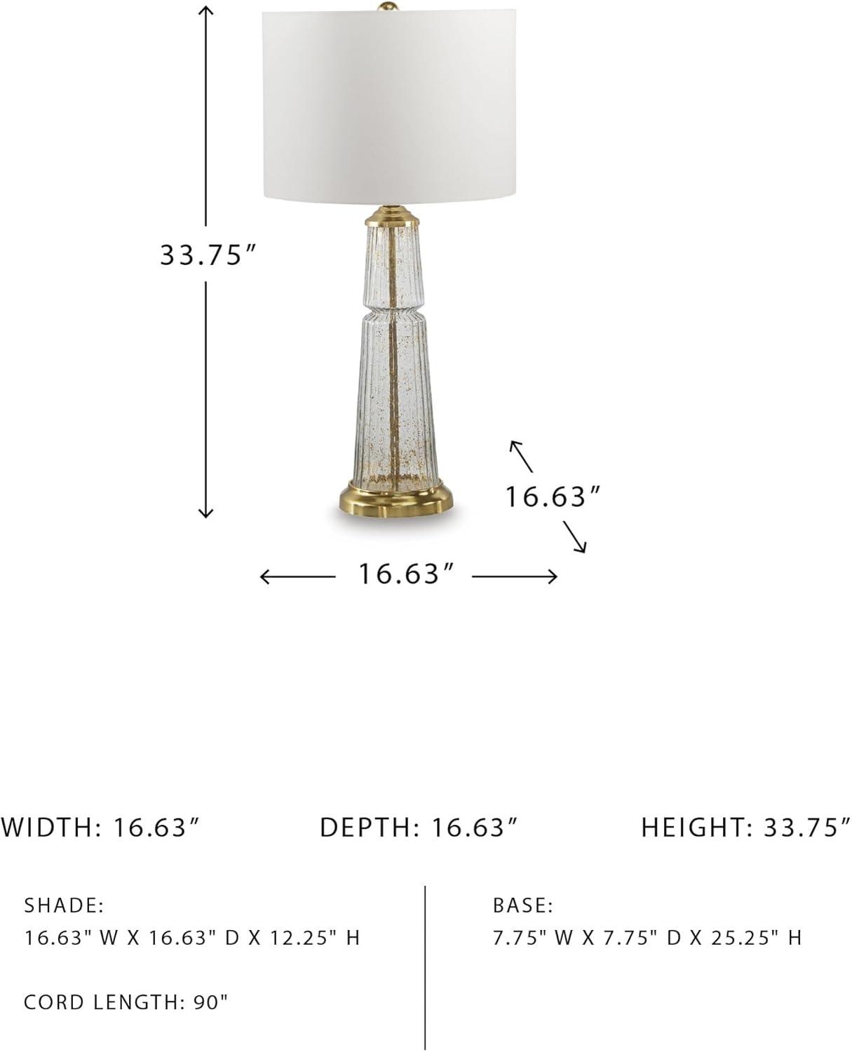 imageSignature Design by Ashley Wendfield Industrial Metal Floor Lamp with Dome Shade MetallicClearGold Finish