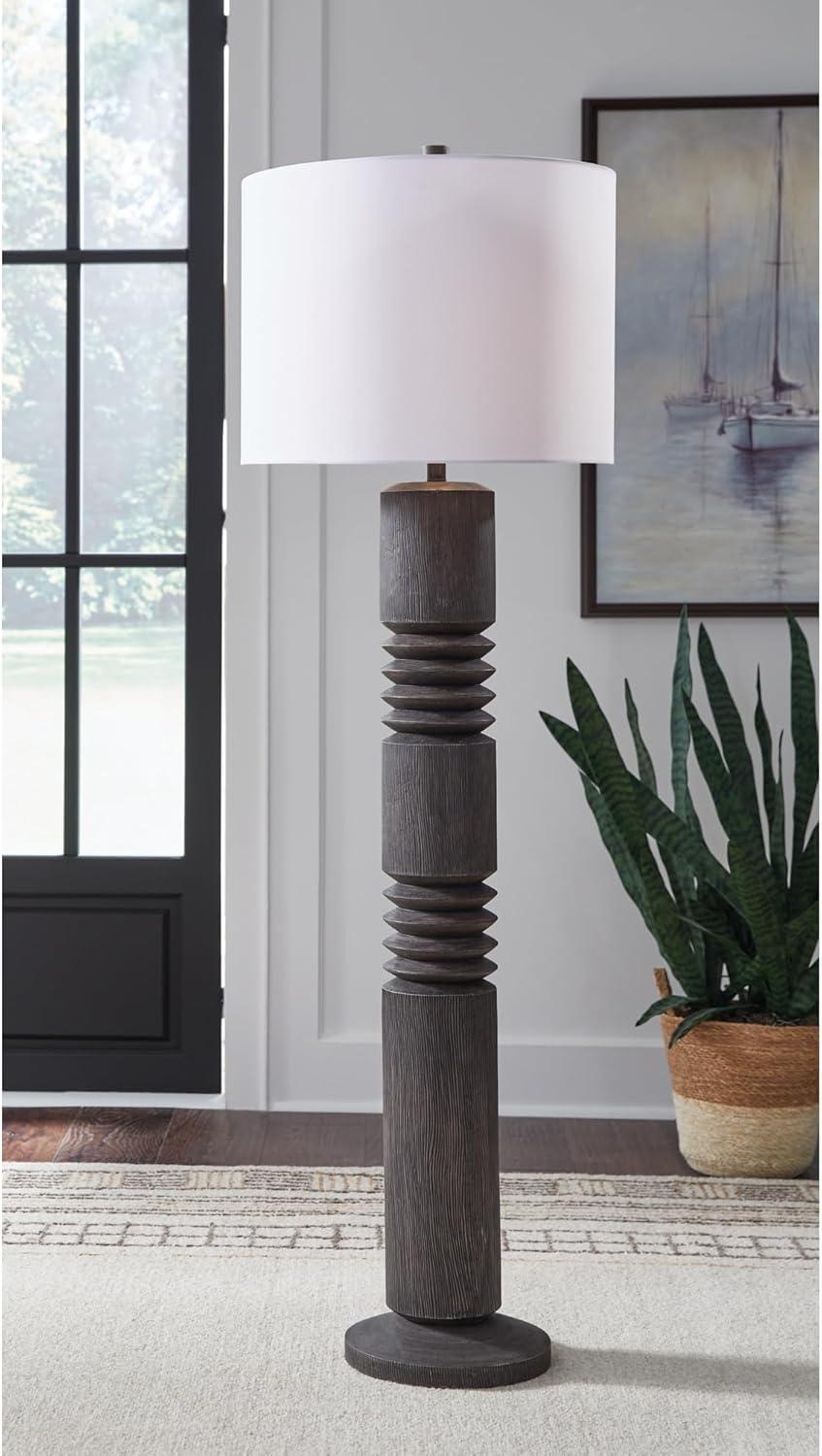imageSignature Design by Ashley Wendfield Industrial Metal Floor Lamp with Dome Shade MetallicDistressed Black