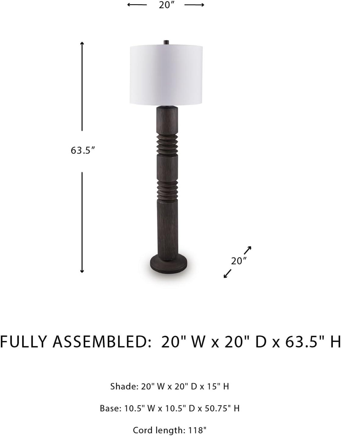 imageSignature Design by Ashley Wendfield Industrial Metal Floor Lamp with Dome Shade MetallicDistressed Black