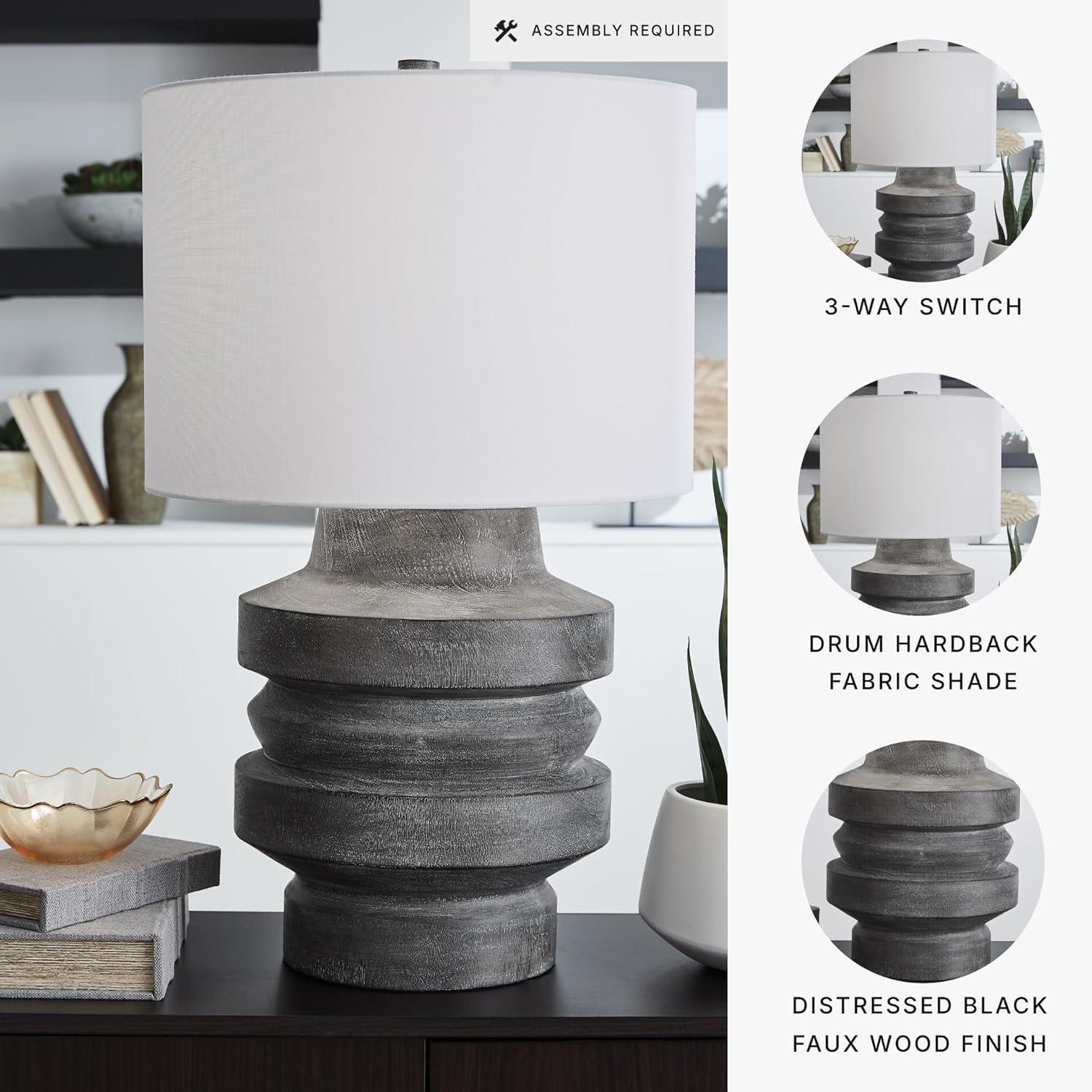 imageSignature Design by Ashley Wendfield Industrial Metal Floor Lamp with Dome Shade MetallicDistressed Black