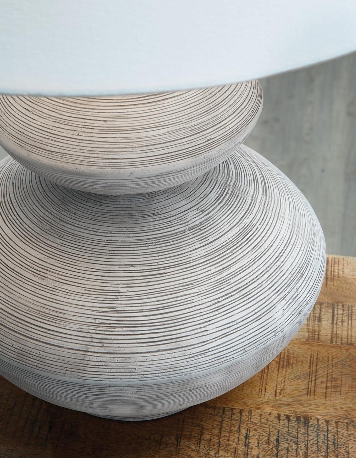 imageSignature Design by Ashley Wendfield Industrial Metal Floor Lamp with Dome Shade MetallicDistressed WhiteGray