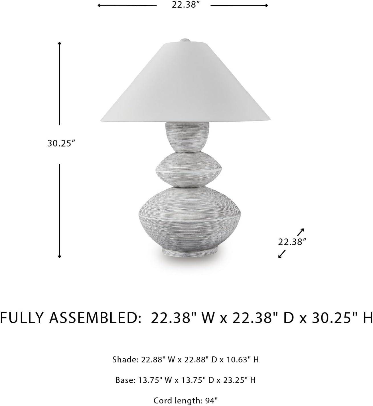 imageSignature Design by Ashley Wendfield Industrial Metal Floor Lamp with Dome Shade MetallicDistressed WhiteGray