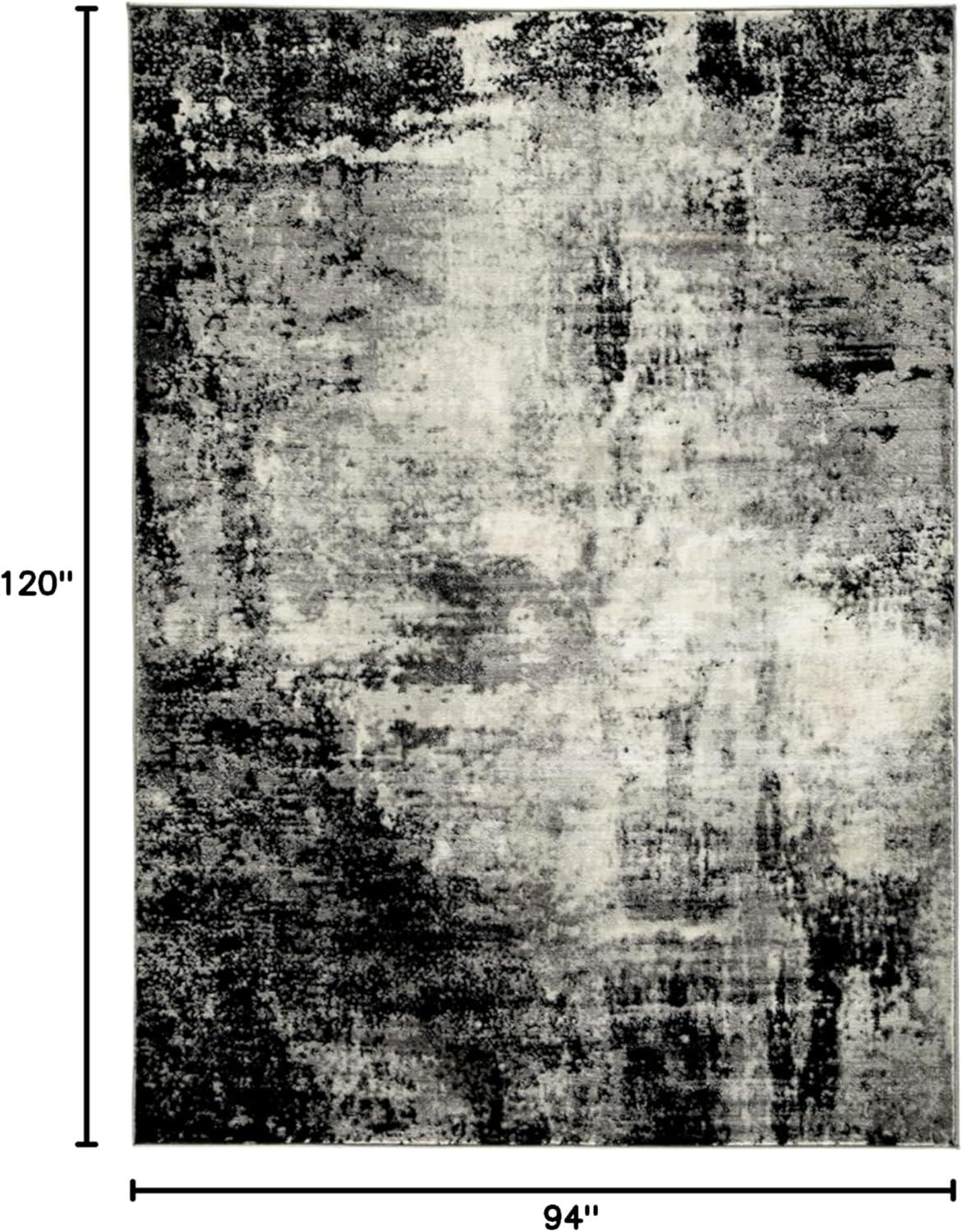 imageSignature Design by Ashley Zekeman Contemporary 8 x 10 Medium Pile Abstract Design Rug Black Cream ampamp Gray710 x 10 Rectangular