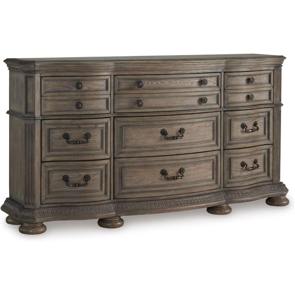 imageSignature Design by Ashley Ardenfield Traditional 9Drawer Dresser with Safety Stop and Felt Lining Light Brown