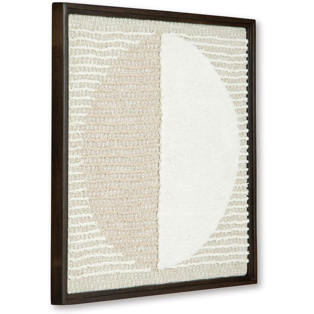 imageSignature Design by Ashley Bachard Minimalist Square Woven Geometric Wall Decor 30 x 30 Inches Beige ampamp White