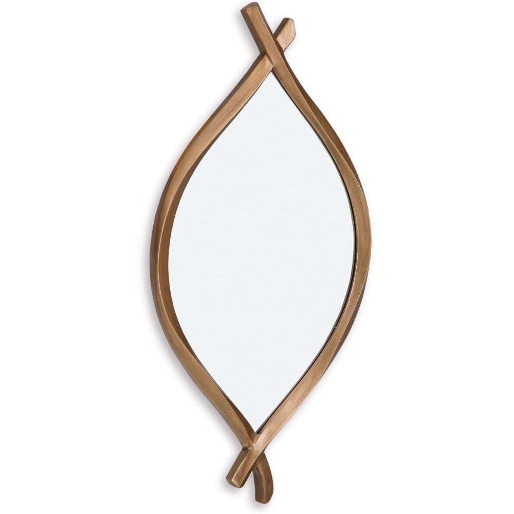 imageSignature Design by Ashley Bartner Contemporary Wall Mounted Metal Frame Accent Mirror 18 x 36 Inches for Living Room Metallic