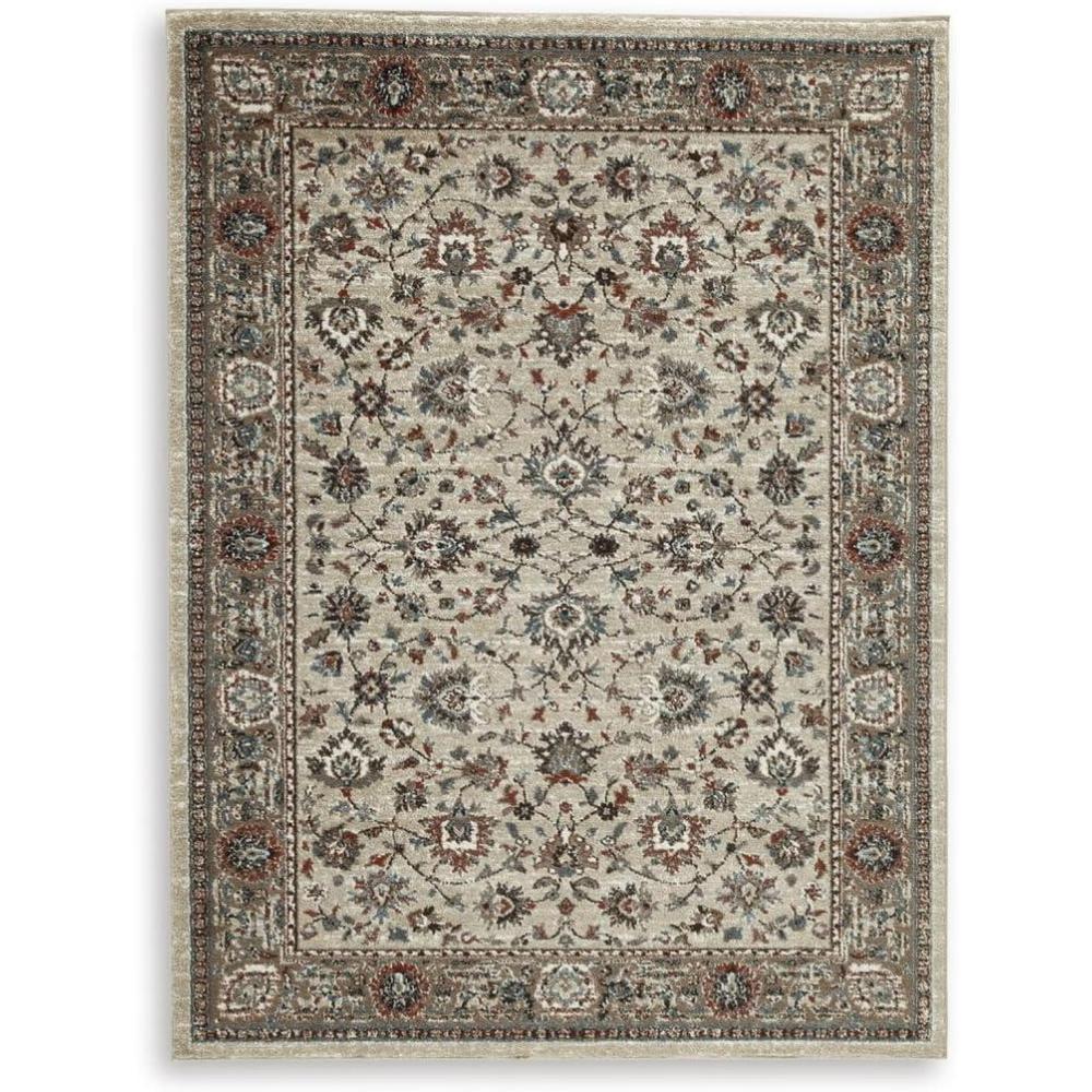 imageSignature Design by Ashley Beritham Classic Indoor Floral Rectangular 8 x 10 Area Rug Dark Brown ampamp Beige710 x 10 Rectangular