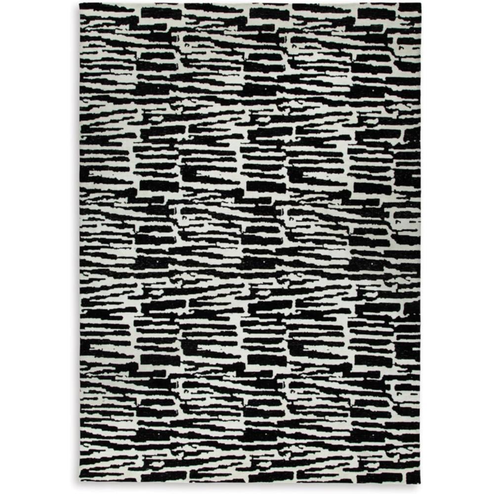 imageSignature Design by Ashley Bramshaw Contemporary Indoor Abstract 8 x 10 Large Rug Black ampamp White103 x 142 Rectangular