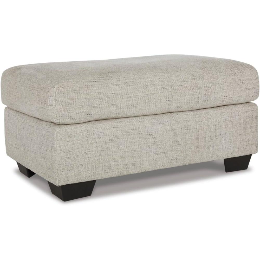 imageSignature Design by Ashley Brebryan Contemporary Ottoman Light Gray ampamp CreamBrown Cream