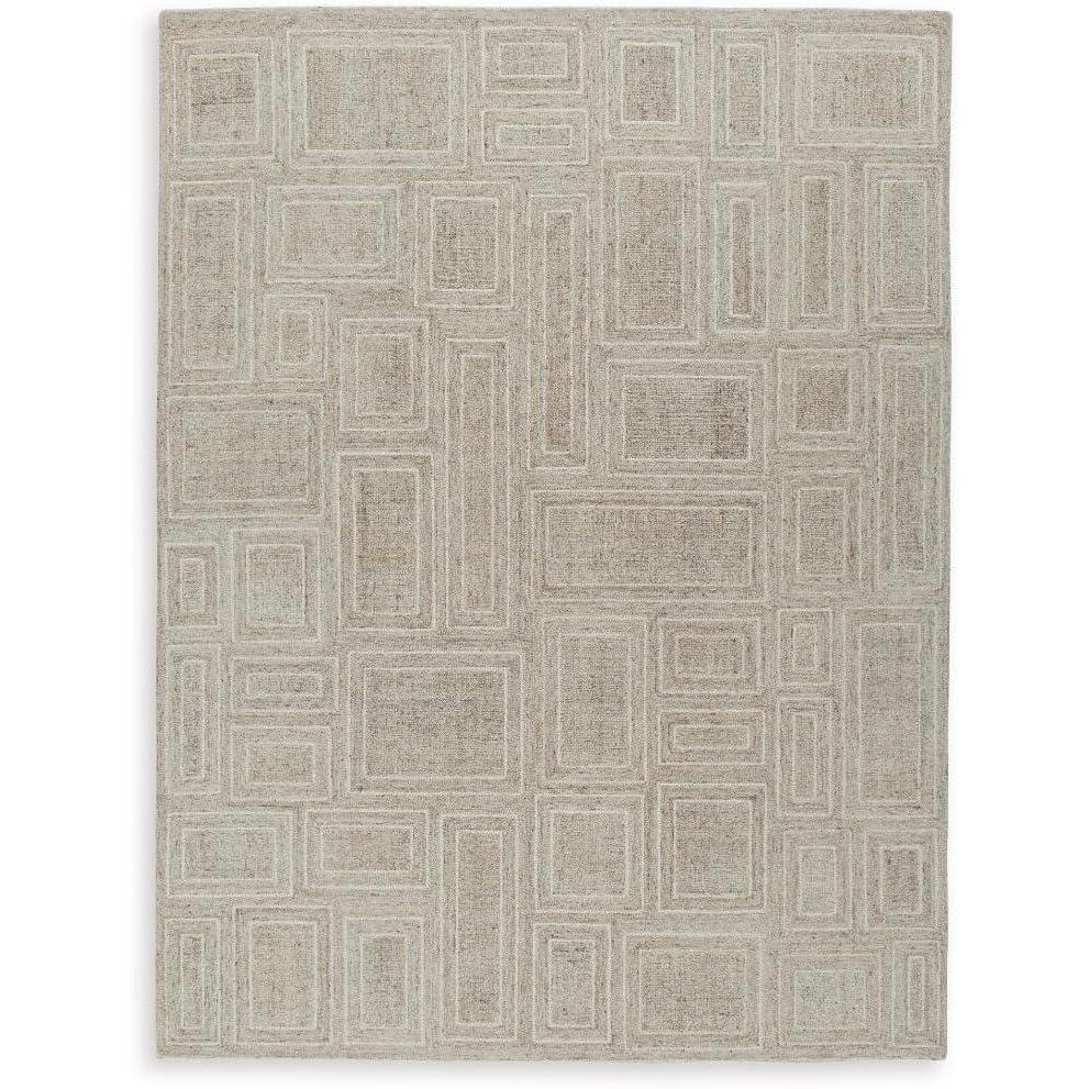 imageSignature Design by Ashley Brickburgh Contemporary Indoor Geometric Handmade 10 x 14 Rug Light Gray ampamp Light Brown711 x 911 Rectangular