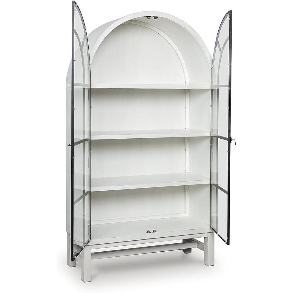 imageSignature Design by Ashley Chadworth Classic Display Cabinet with AntiTipping Light Brown ampamp BlackWhite Black