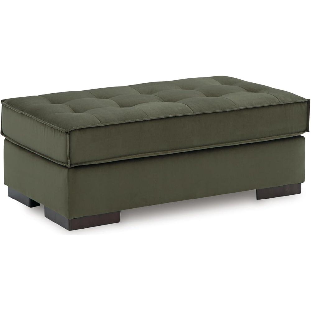imageSignature Design by Ashley Chalcombe Contemporary Rectangular Tufted Oversized Accent Ottoman Fabric Upholstery Reinforced Frame for Added Stability Green