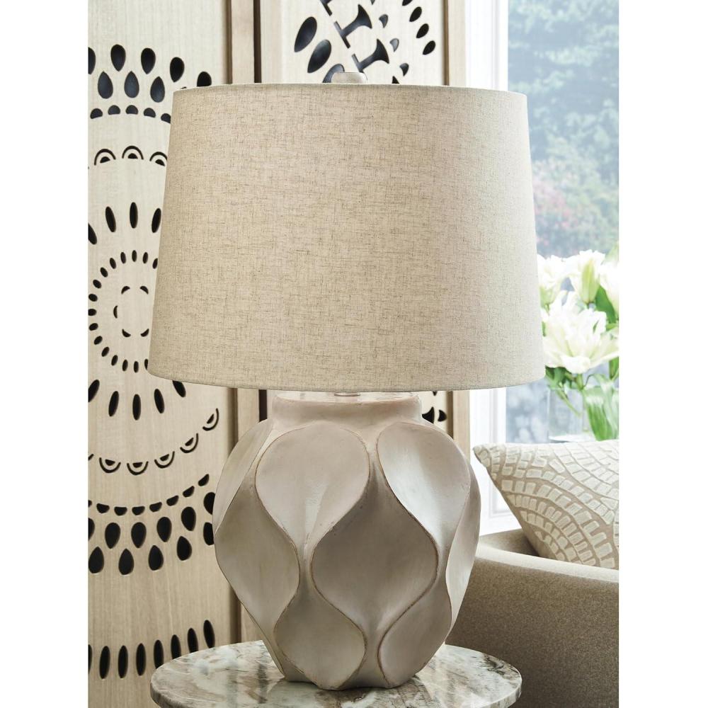 imageSignature Design by Ashley Edselham Modern Table Lamp with 3Way Switch and Empire Shade Beige