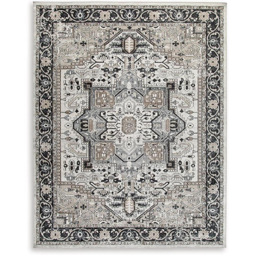 imageSignature Design by Ashley Farrendale MidCentury Modern Indoor Geometric Washable 8 x 10 Area Rug Blue ampamp RedBlackCream