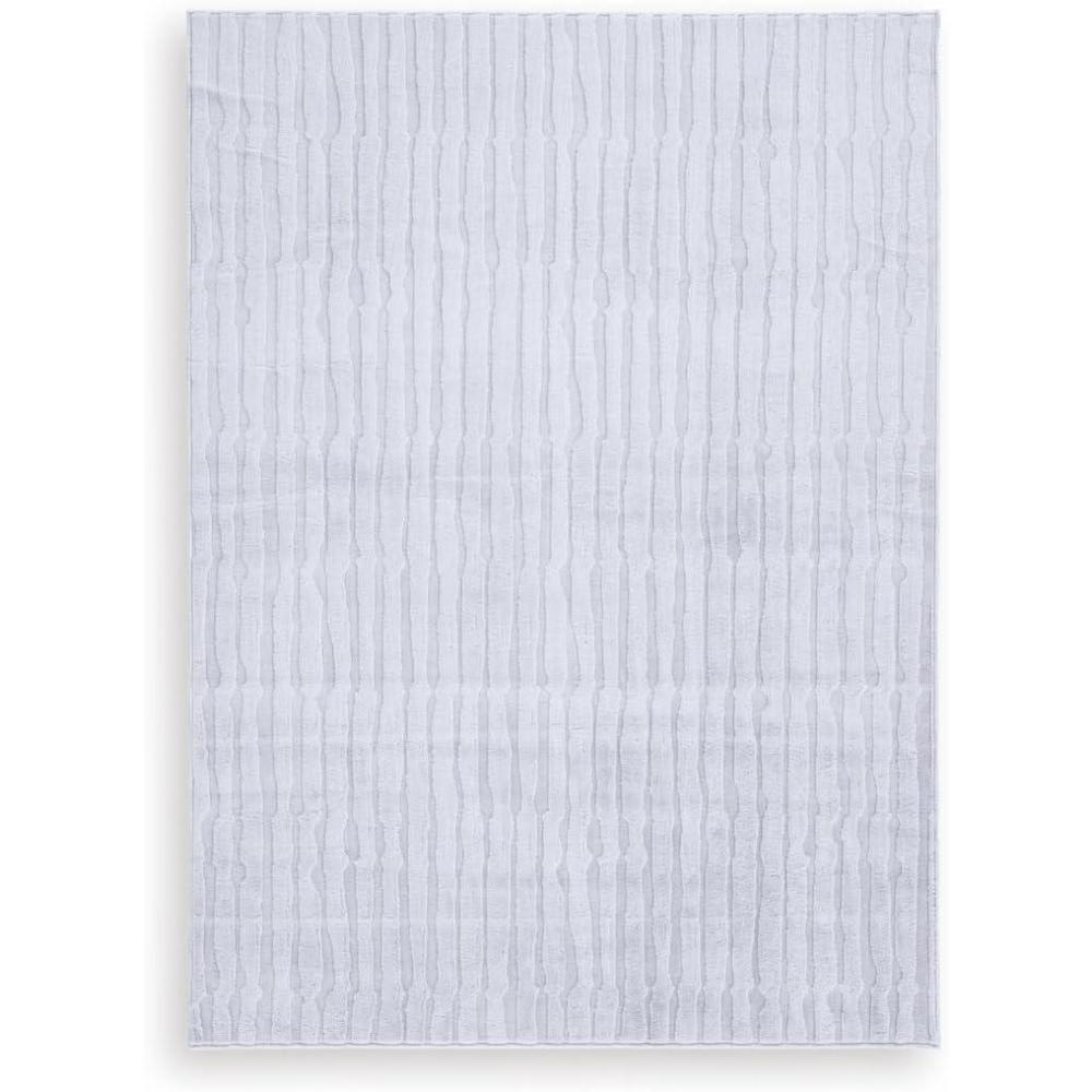 imageSignature Design by Ashley Farrendale MidCentury Modern Indoor Geometric Washable 8 x 10 Area Rug Blue ampamp RedGray Stripe