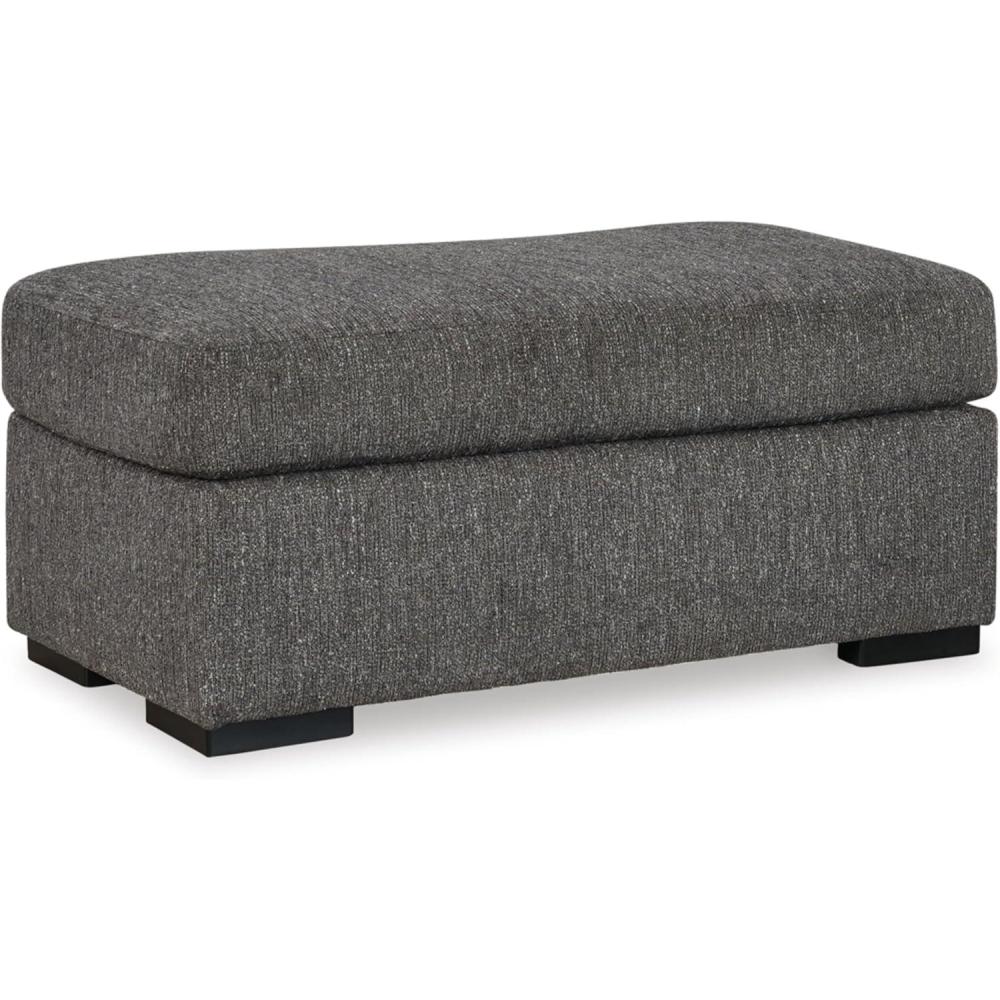 imageSignature Design by Ashley Gardiner Contemporary Rectangular Upholstered Ottoman Gray