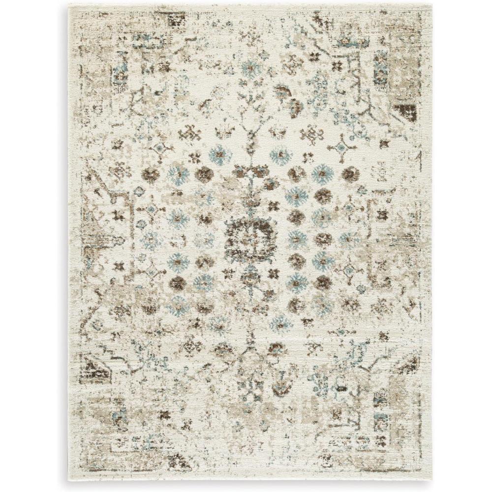 imageSignature Design by Ashley Qaabiz Bohemian 8 x 10 Indoor Medium Pile Geometric Area Rug Light Brown ampamp BlackIvoryBrownTeal