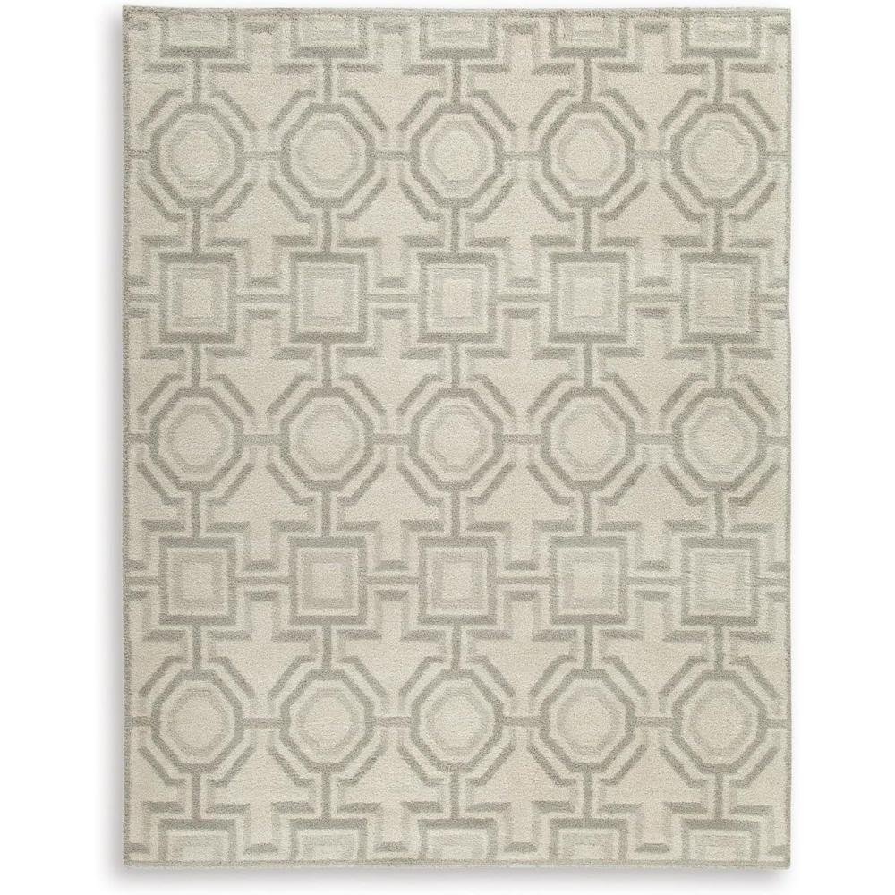 imageSignature Design by Ashley Qaabiz Bohemian 8 x 10 Indoor Medium Pile Geometric Area Rug Light Brown ampamp BlackIvoryGray