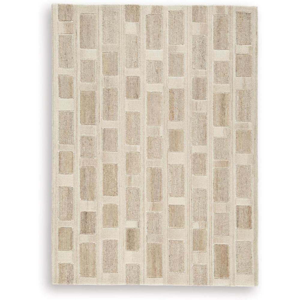 imageSignature Design by Ashley Qaabiz Bohemian 8 x 10 Indoor Medium Pile Geometric Area Rug Light Brown ampamp BlackTanBrownWhite