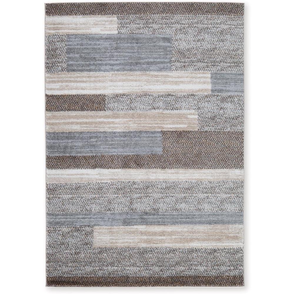 imageSignature Design by Ashley Sethburn Casual Indoor Striped Large 8 x 10 Rug Dark Brown ampamp Gray5 x 7 Rectangular