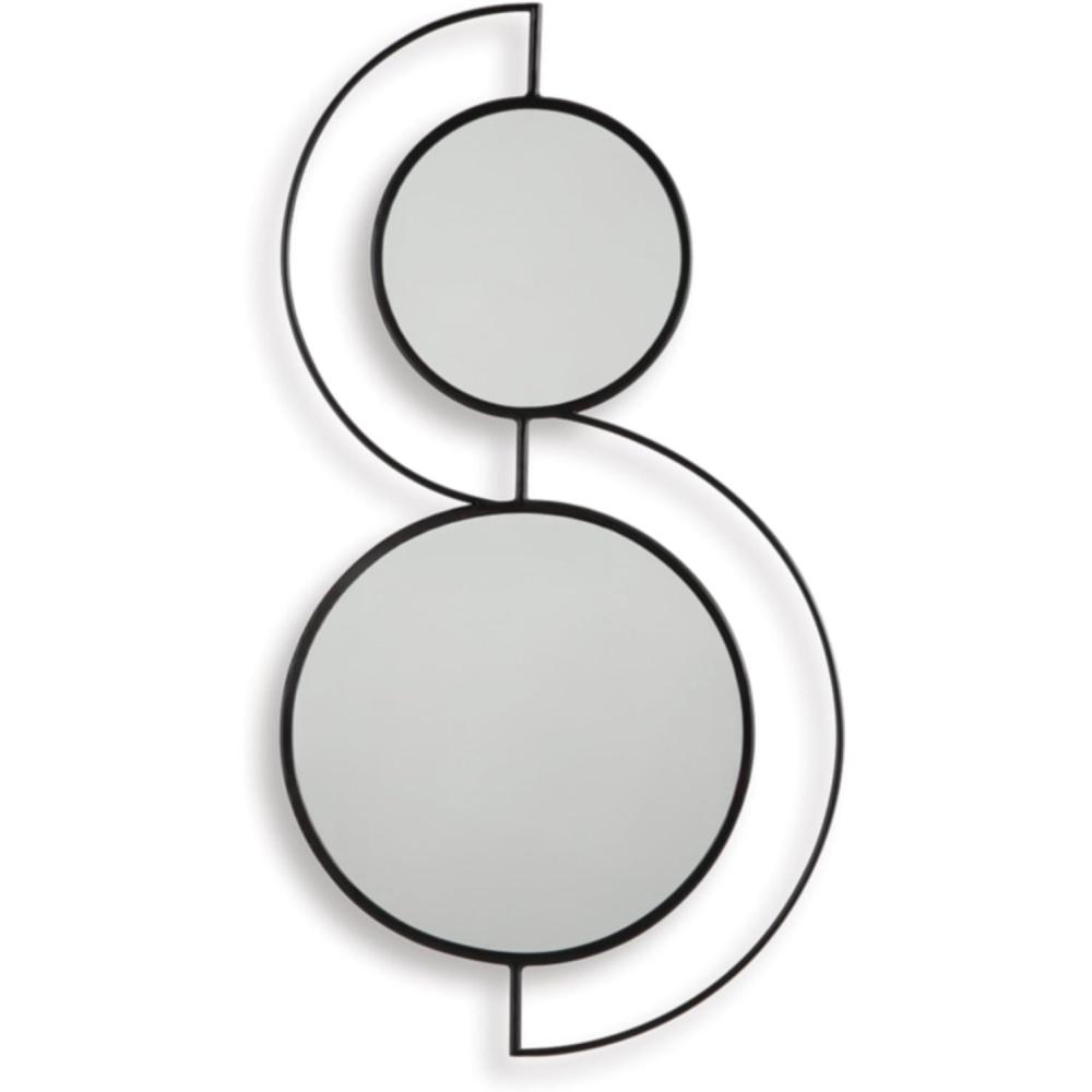 imageSignature Design by Ashley Shayham Modern Wall Mounted Accent Mirror with Metal Frame Black