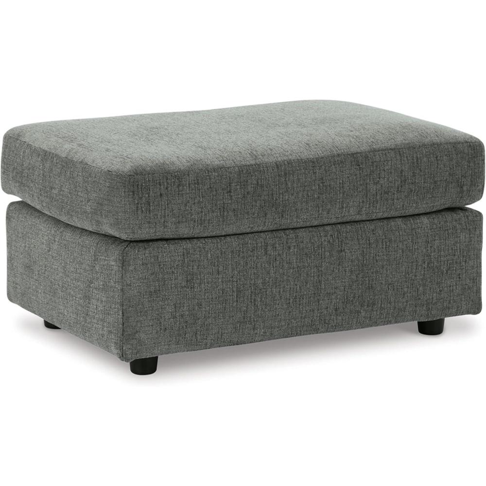 imageSignature Design by Ashley Stairatt Casual Rectangular Upholstered Ottoman GrayDark Gray