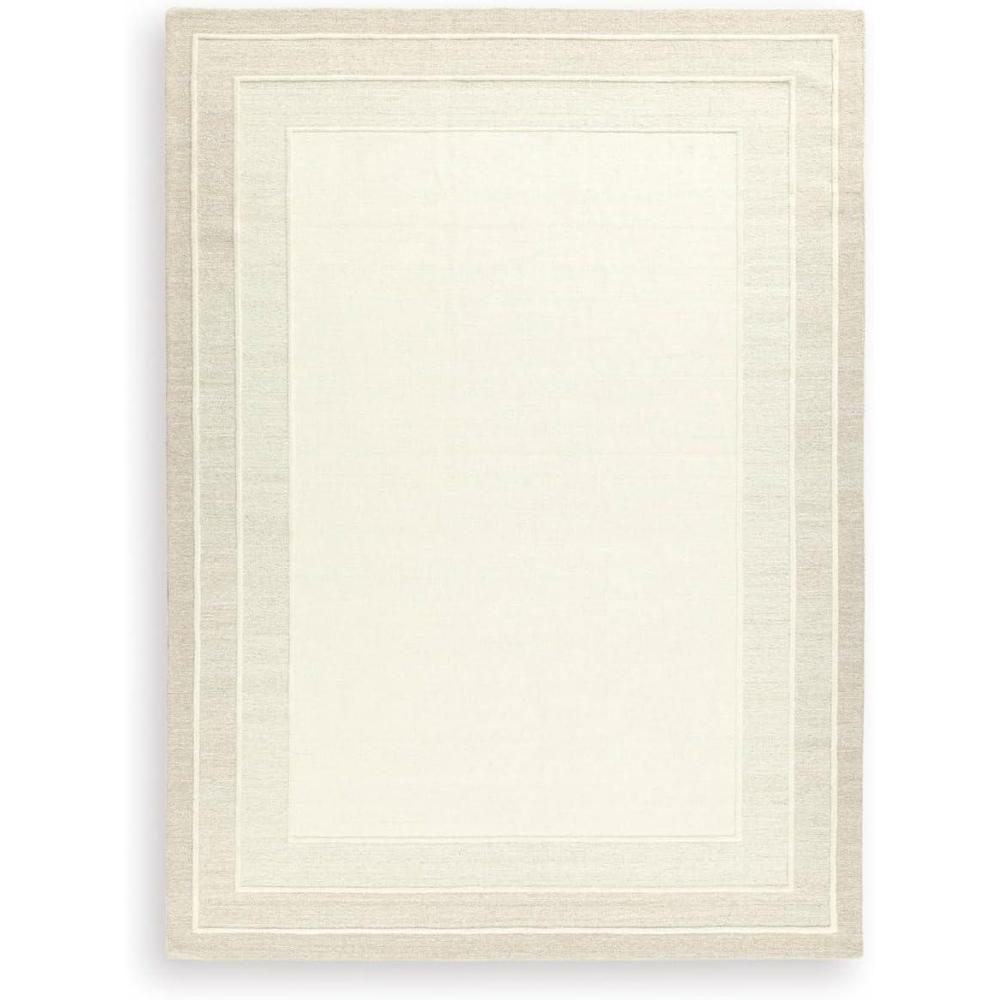 imageSignature Design by Ashley Teelgan Casual Indoor HandTufted Geometric Wool 8 x 10 Rug Light Brown ampamp White911 x 139 Rectangular