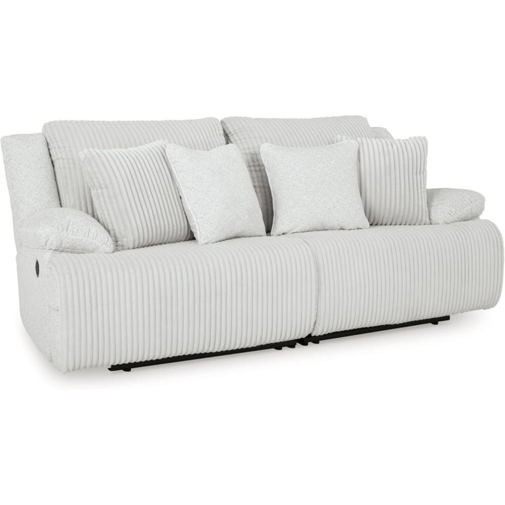 imageSignature Design by Ashley Top Tier Casual LShaped 3Piece Reclining Sectional Sofa with Chaise Console Storage and 4 Accent Pillows WhiteWhite