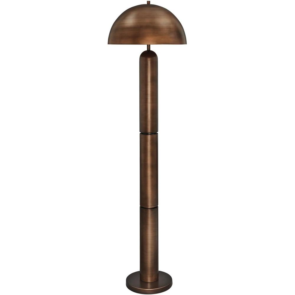 imageSignature Design by Ashley Wendfield Industrial Metal Floor Lamp with Dome Shade MetallicAntique Copper Finish