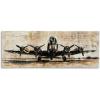 imageSignature Design by Ashley Kalene Vintage Hand Painted Airplane Canvas Wall Art 48 x 18 Brown and Black
