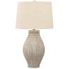 imageSignature Design by Ashley Layal Casual 29quot Textured Paper Composite Carved Base Single Table Lamp Beige
