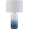 imageSignature Design by Ashley Lemrich Coastal 2525quot Ceramic Table Lamp 3Way Switch UL Listed Fabric Drum Shade Use 100 Watt Lightbulb Not Included White and Blue Teal Ombre Effect