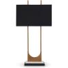 imageSignature Design by Ashley Malana 33quot Contemporary Metal Table Lamp with Marble Base Black ampamp BrassBlack