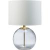 imageSignature Design by Ashley Samder Contemporary 2075quot Glass Table Lamp White