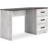 imageSignature Design by Ashley Shawburn Farmhouse 3Drawer 54quot Home Office Desk White ampamp Gray