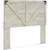 imageSignature Design by Ashley Shawburn Farmhouse Crossbuck Panel Headboard Queen Light GrayQueen