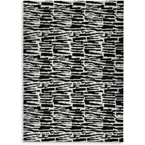 Signature Design by Ashley Bramshaw Contemporary Indoor Abstract 8 x 10 Large Rug, Black & White(10’3″ x 14’2″ (Rectangular))