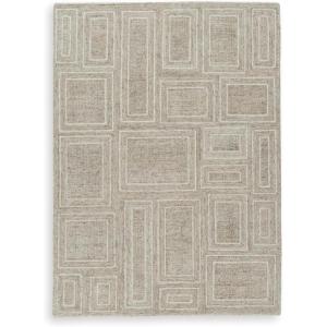 Signature Design by Ashley Brickburgh Contemporary Indoor Geometric Handmade 10 x 14 Rug, Light Gray & Light Brown(5’2″ x 7′ (Rectangular))