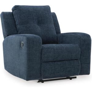 Signature Design by Ashley Danum Modern Manual Pull Tab Reclining Sofa with Tufed Back Cushion, Blue(Blue)