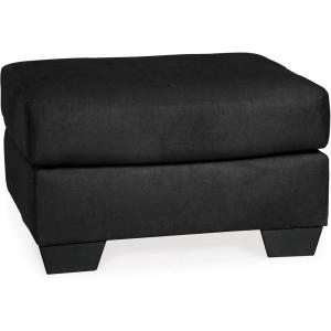 Signature Design by Ashley Darcy Casual Plush Square Accent Ottoman, Black(Black)