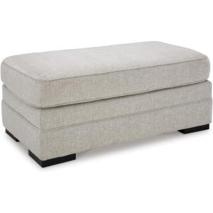 Signature Design by Ashley Eastonbridge Casual Upholstered Rectangular Ottoman, Light Gray