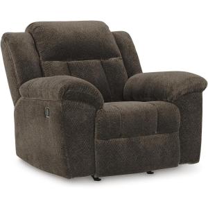 Signature Design by Ashley Frohn Urban Manual Rocker Recliner with Pillow-Top Arms, Dark Brown(Dark Brown)
