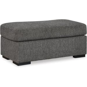 Signature Design by Ashley Gardiner Contemporary Rectangular Upholstered Ottoman, Gray