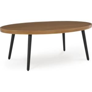 Signature Design by Ashley Horizon Hall Casual Outdoor Coffee Table with 4 Legs, Light Brown & Black