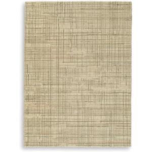 Signature Design by Ashley Janston Casual Indoor Plaid Wool Blend Handmade 8 x 10 Large Rug, Gray & Light Brown(5’1″ x 7′ (Rectangular))