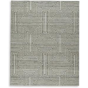 Signature Design by Ashley Jossen Boho Wool Blend Indoor 8 x 10 Rug with Geometric Pattern, Beige & Gray(8’1″ x 9’11” (Rectangular))